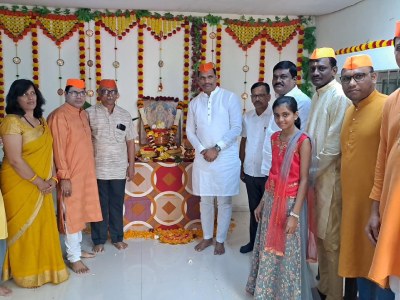 मॉन्ट वार्ट ऑयस्टेरा हाऊसिंग सोसायटी वाकड येथे पवित्र अक्षता कलशाचे पूजन