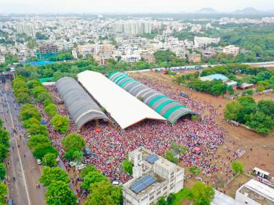 श्री अष्टविनायक शिव महापुराण कथा वाचन सोहळा दिवस तिसरा ३ लाखांहून अधिक भाविक भक्तीत तल्लीन रेकॉर्ड ब्रेक गर्दीने तिसऱ्या दिवसाचा समारोप